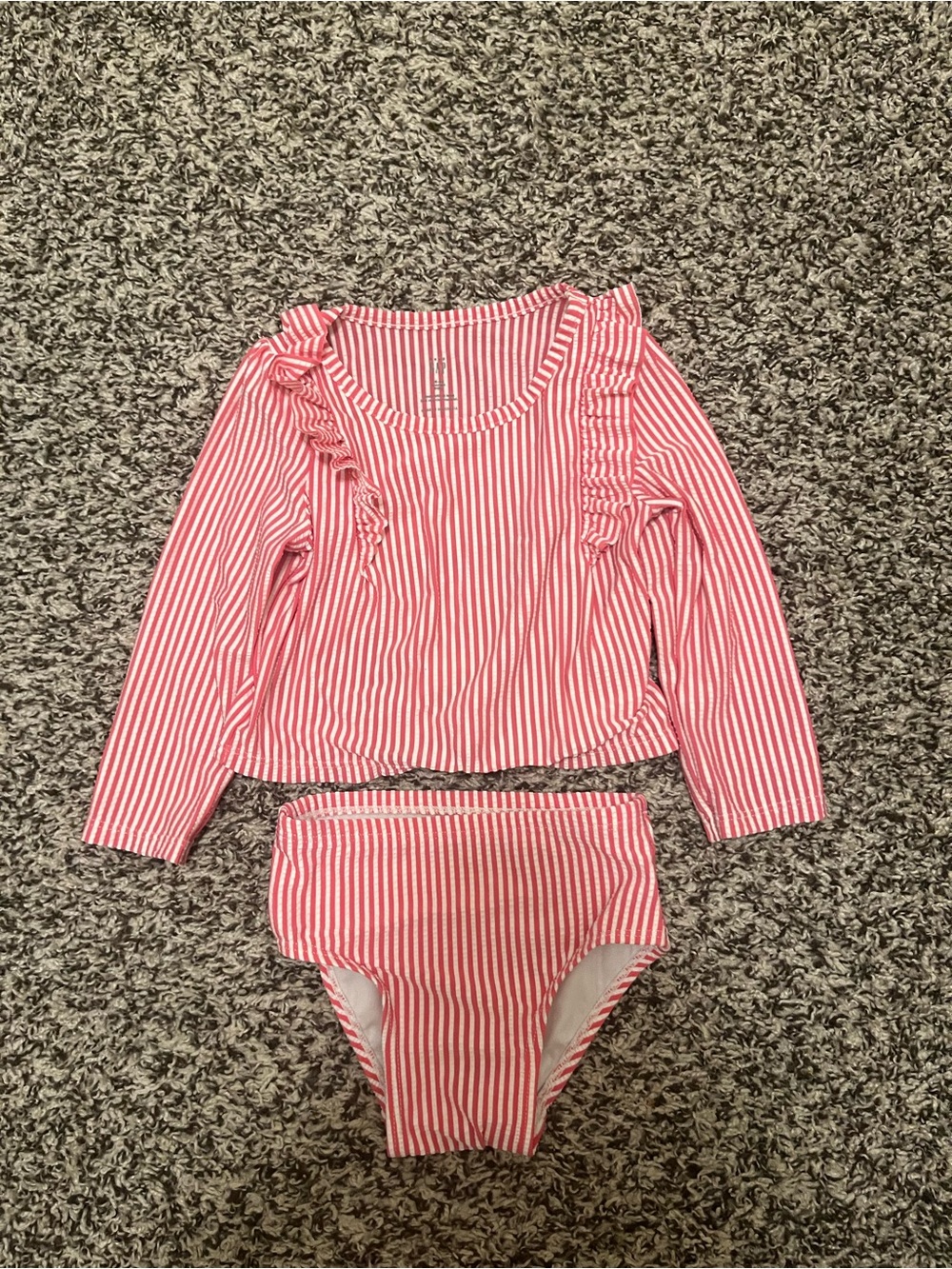 Baby GAP Pink and White Striped Swim Set